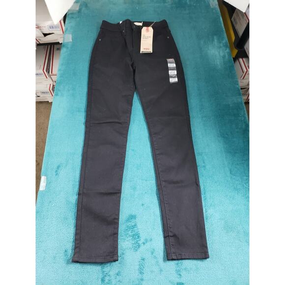 Levis 721 Jeans Size 4 Womens Black Pants Stretch Denim High Rise Skinny NWT - Picture 1 of 16
